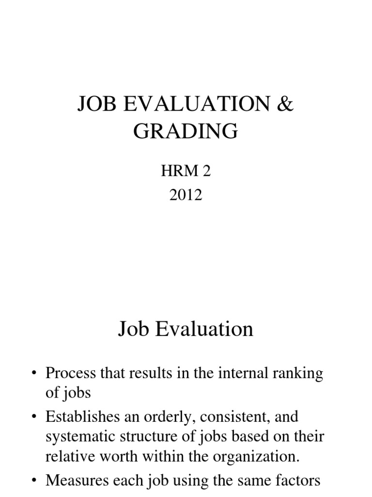 Job Evaluation and Grading Process | PDF | Skill | Know How