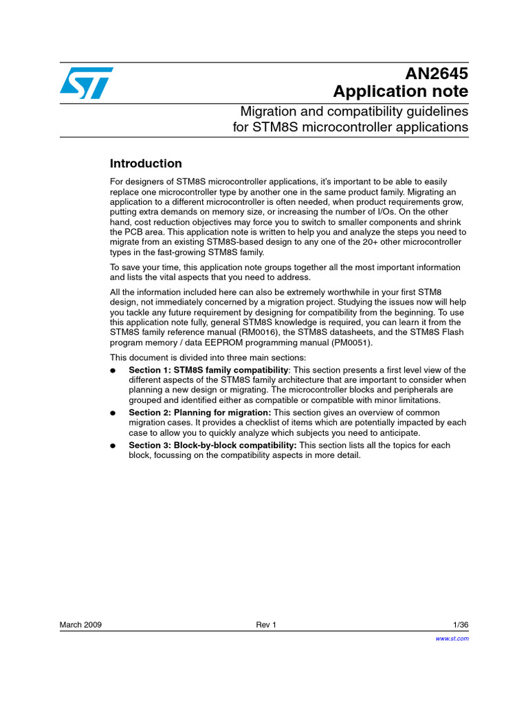 AN2645 | PDF | Microcontroller | Flash Memory