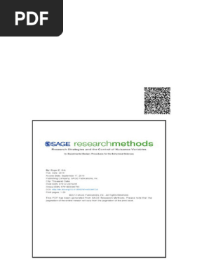 Experimental Design Procedures For The Behavioral Sciences 4th