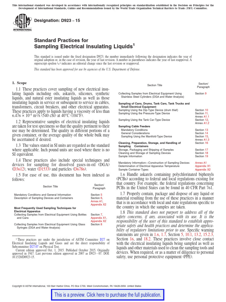 ASTM D923 15 en | PDF | Valve | Pipe (Fluid Conveyance)