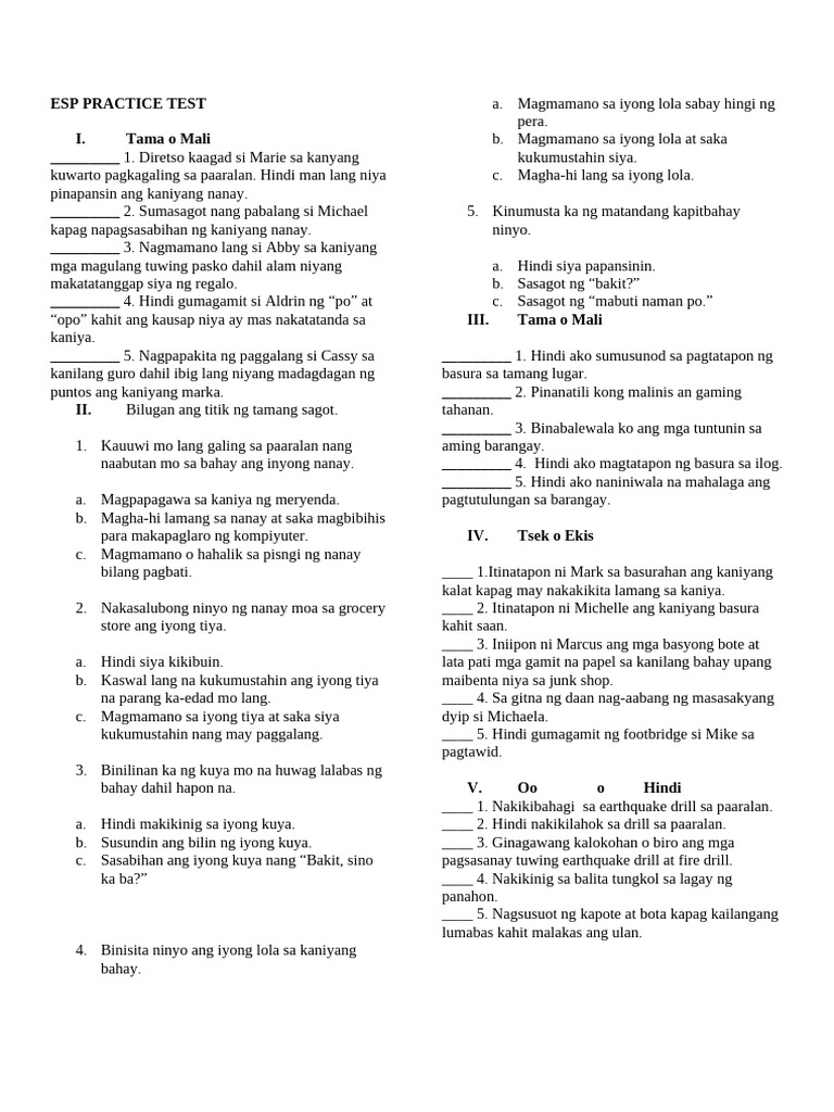 3rd Qrtr Practice Test 3 Grade 3 | PDF