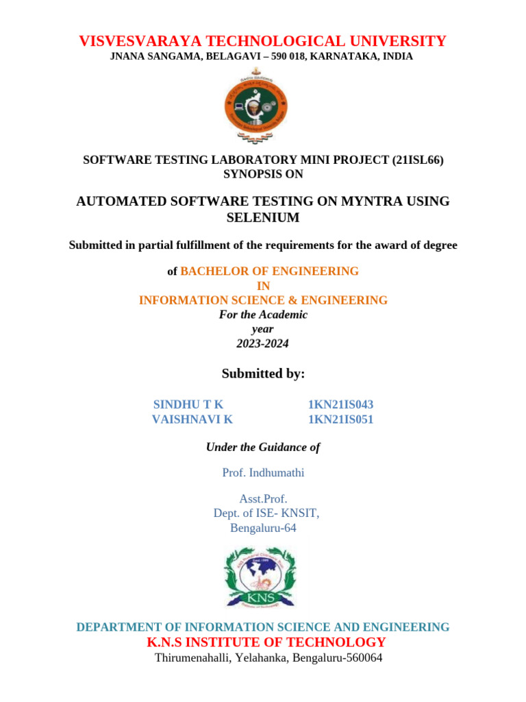 Automated Software Testing On Myntra Using Selenium | PDF | Selenium ...