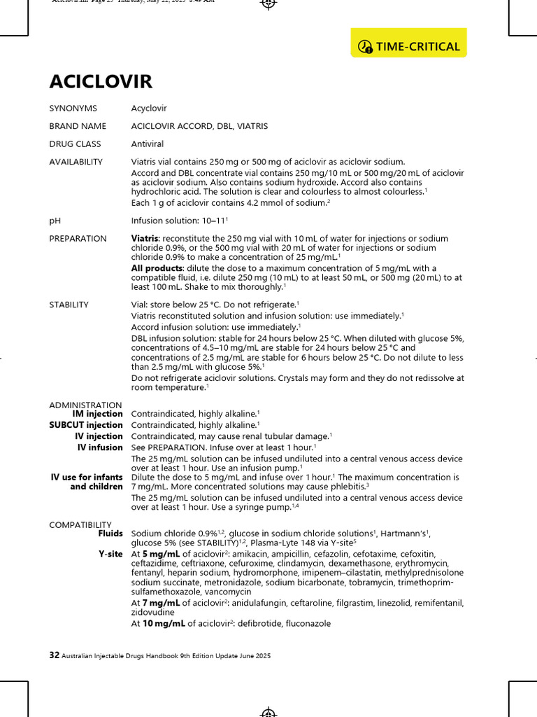 Aciclovir v9 3 Print Ready | PDF | Intravenous Therapy | Drugs