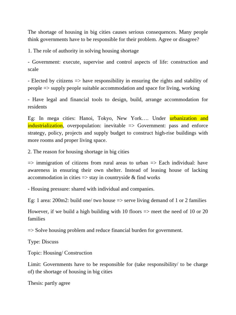 Housing Problem | PDF