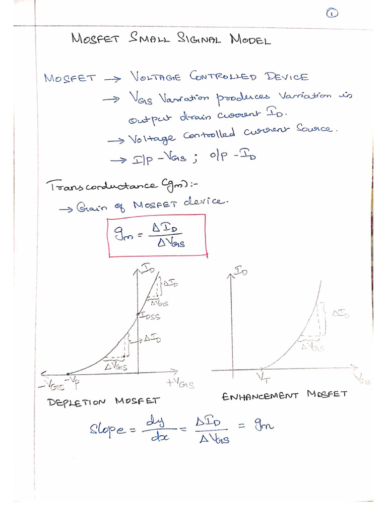 Mosfet Small Signal Model | PDF
