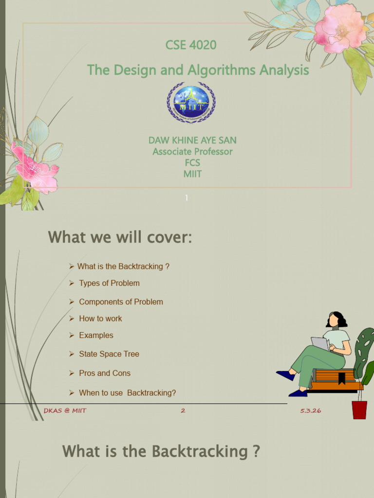 CSE 4020 Lecture #22 Backtracking (5.3.26 TH) | PDF | Theoretical ...