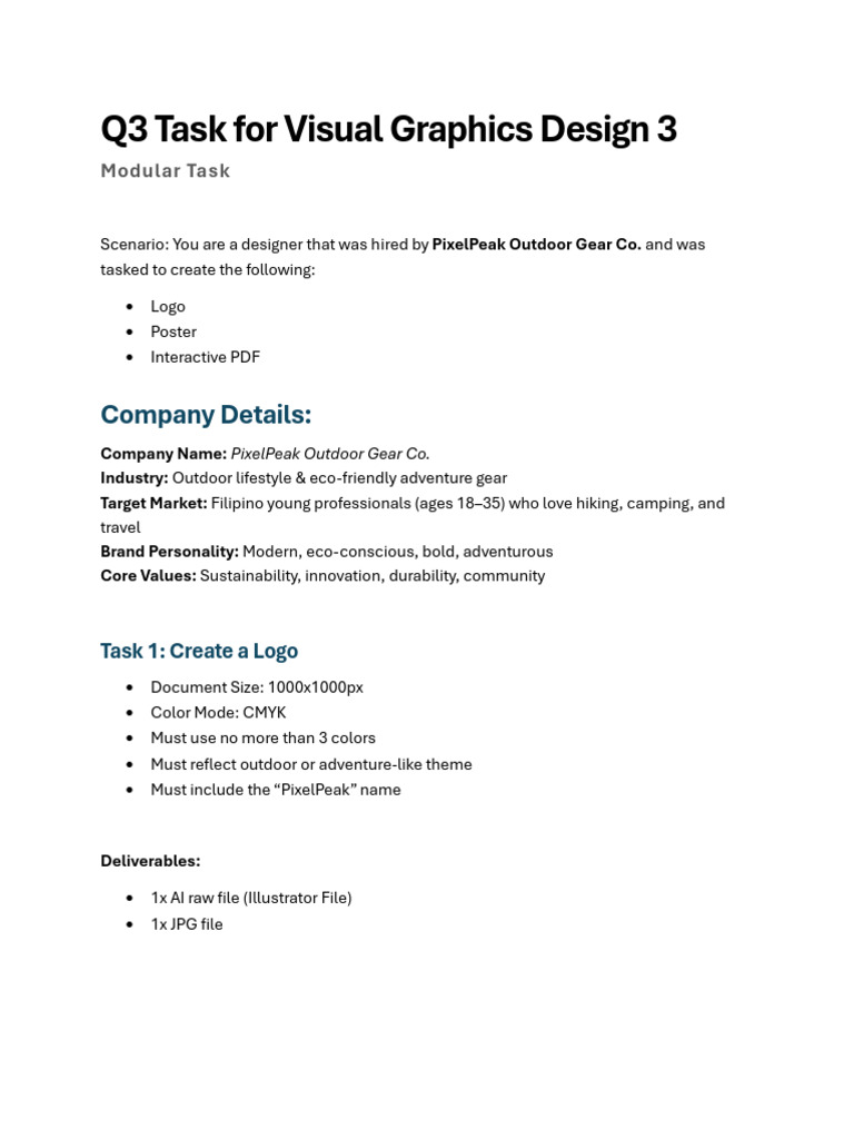 Q3 Task for Visual Graphics Design 3 | PDF