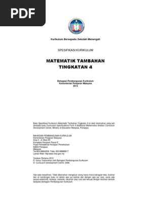 Matematik Tambahan Tingkatan 4 Pdf