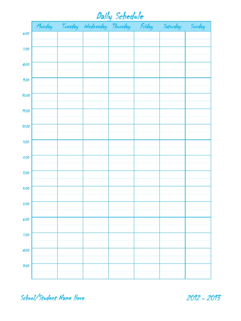 Chiller Daily Schedule PDF