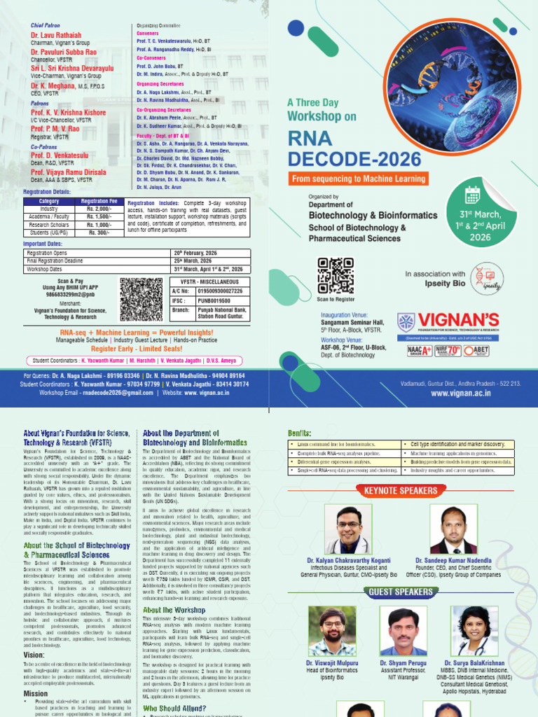 Rna Decode-2026 - BT & Bi - Brochure | PDF | Bioinformatics | Biotechnology