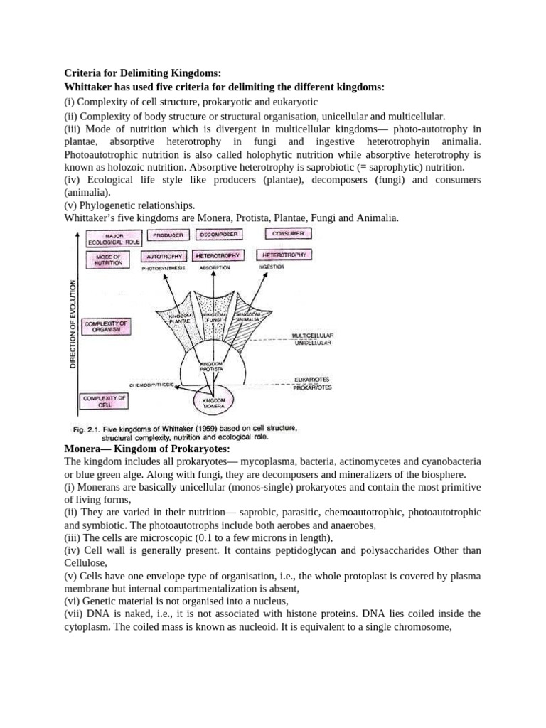 Five Kingdom Classification System | PDF | Fungus | Cell (Biology)