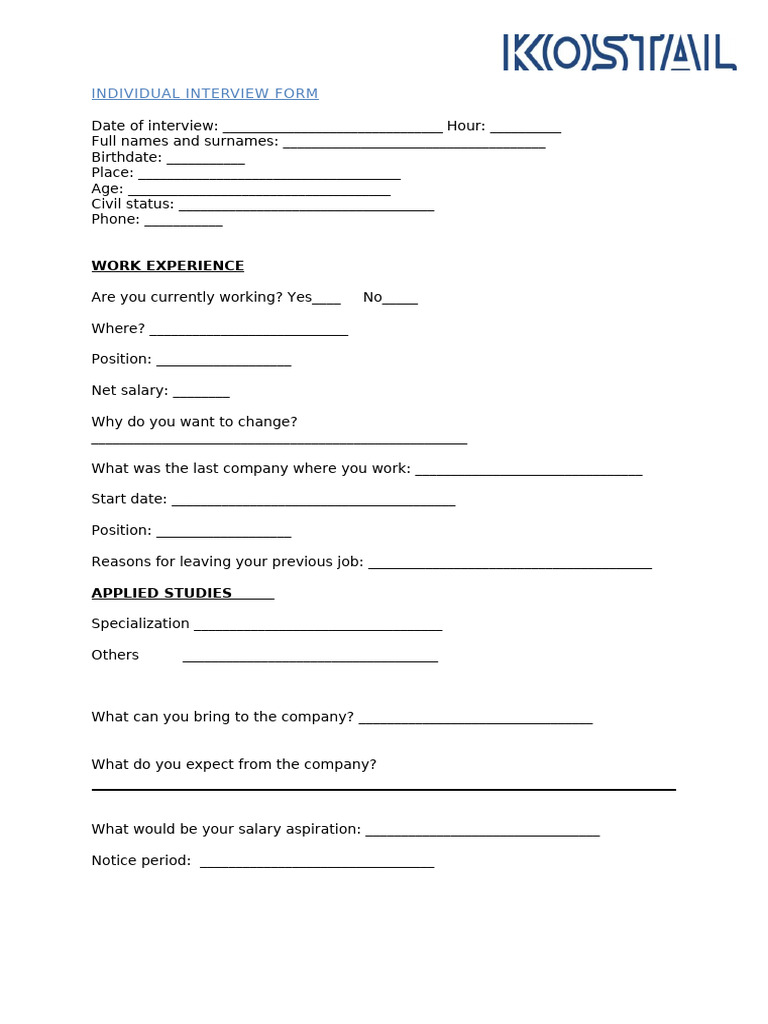 Individual Interview | PDF