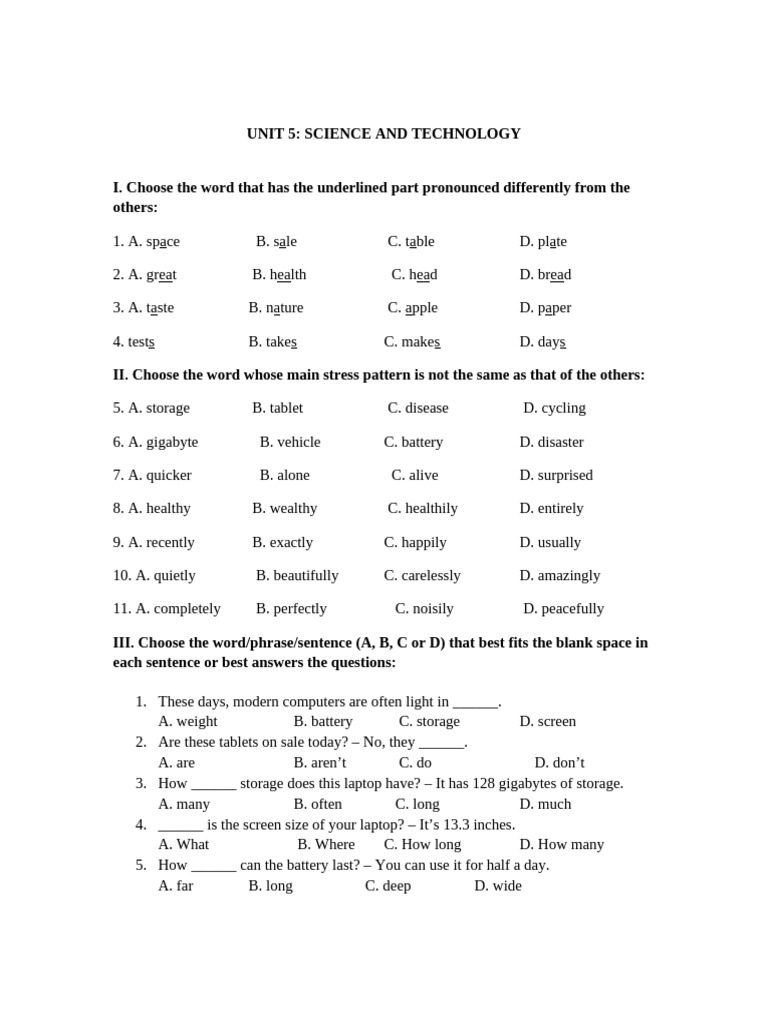 UNIT 5 Science and Technology | PDF | Robot | Robotics