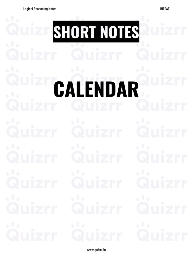 Logical Reasoning - Calendar | PDF