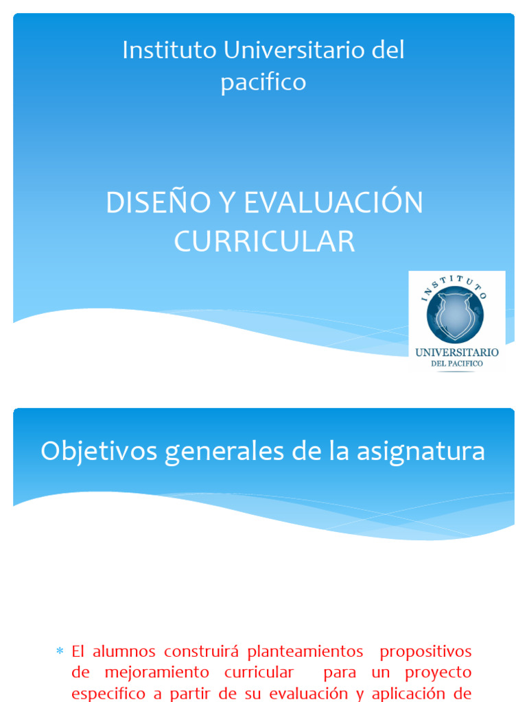 Diseño y Evaluación Curricular | PDF | Plan de estudios | Evaluación