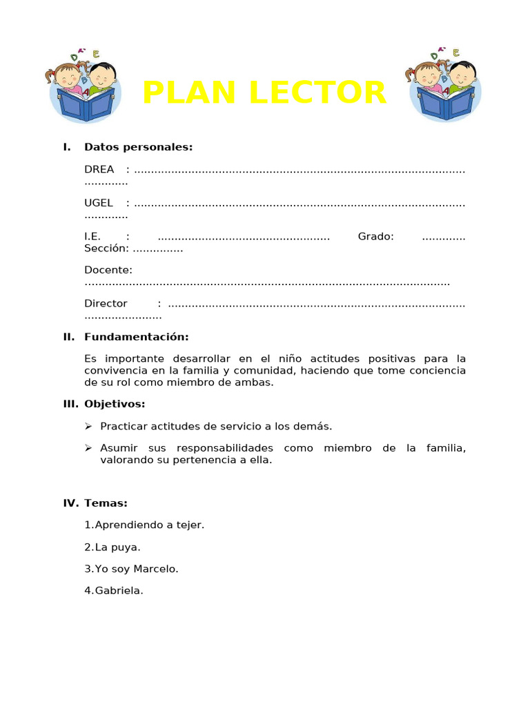 4to Grado - Plan Lector Mes de Mayo | PDF | Perú