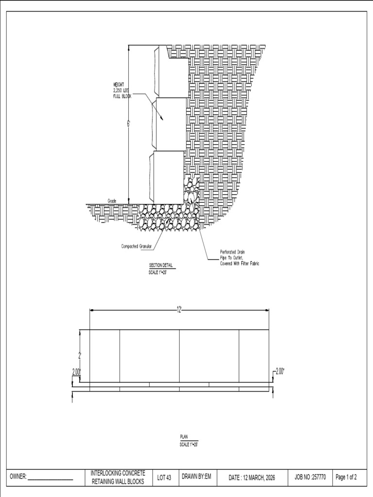 Interlocking Concrete Retaining Wall Blocks | PDF