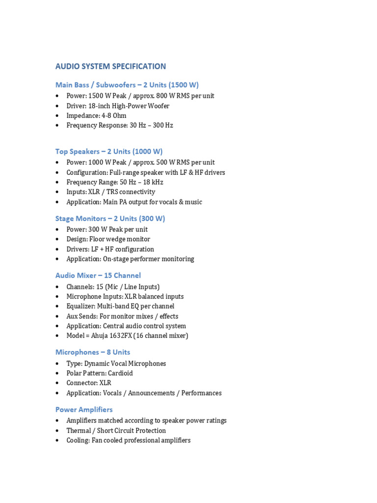 Audio System Quotation | PDF