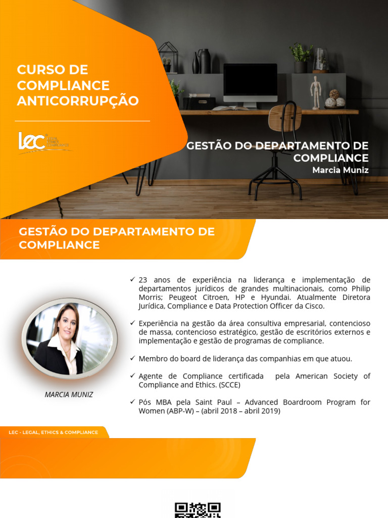 CCA - Gestão do Departamento de Compliance - Prof. Marcia | PDF ...