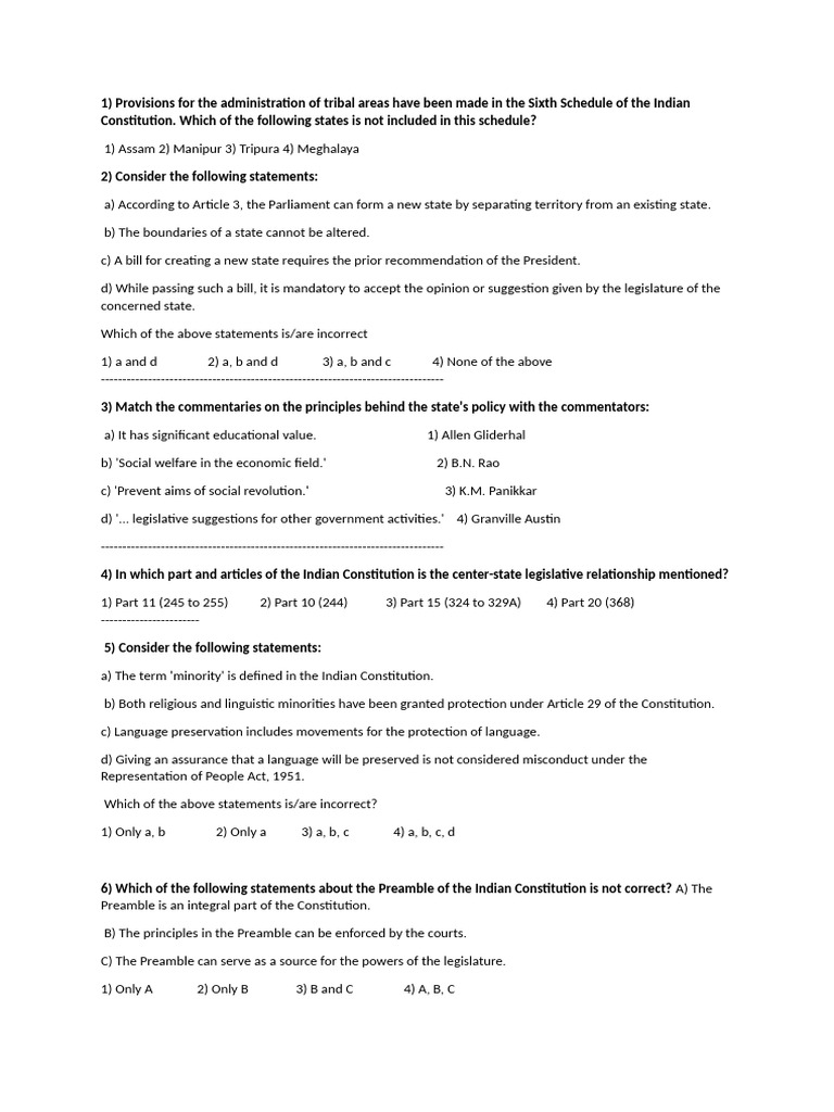 Polity Test | PDF | Separation Of Powers | Government