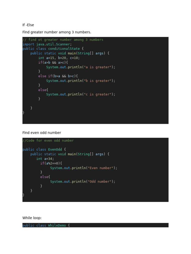 Lab 1-If-Else-While | PDF