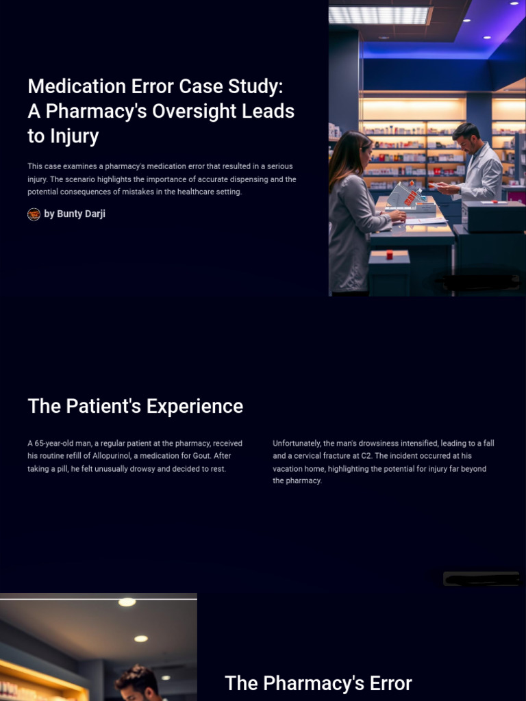 Medication Error Case Study a Pharmacys Oversight Leads to Injury Copy ...