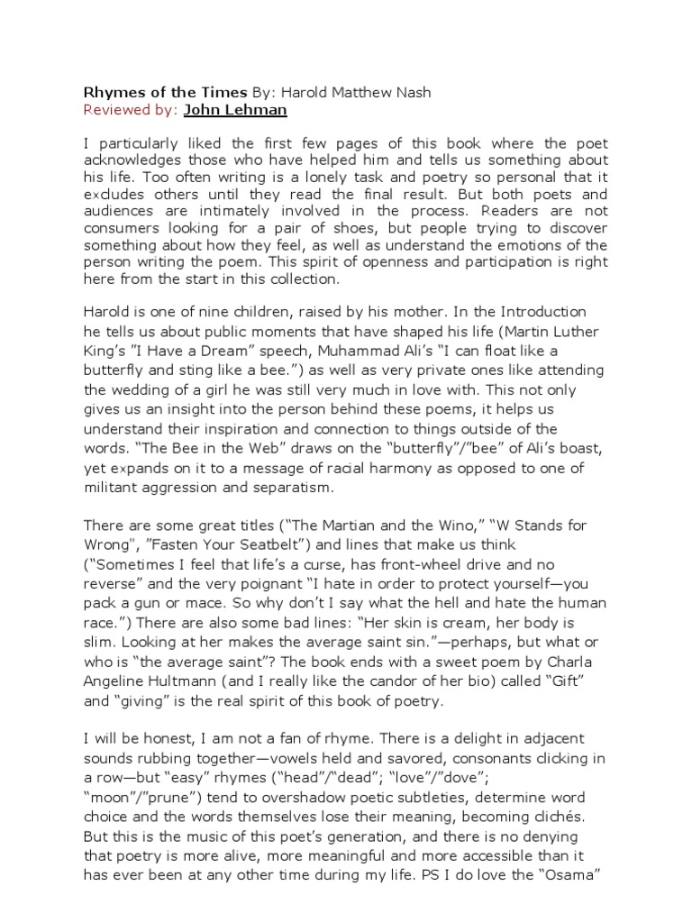 Contoh Review Text | Rhyme | Poetry