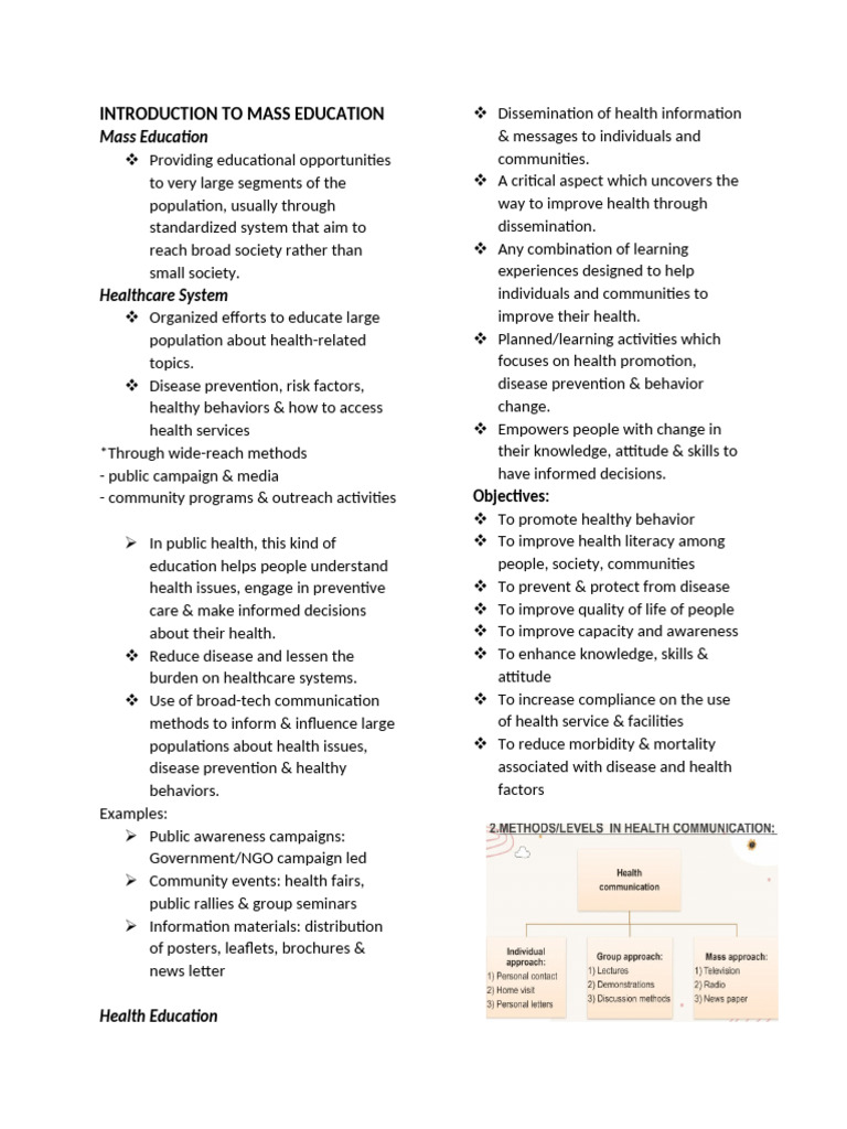 Introduction To Mass Education | PDF | Cognition