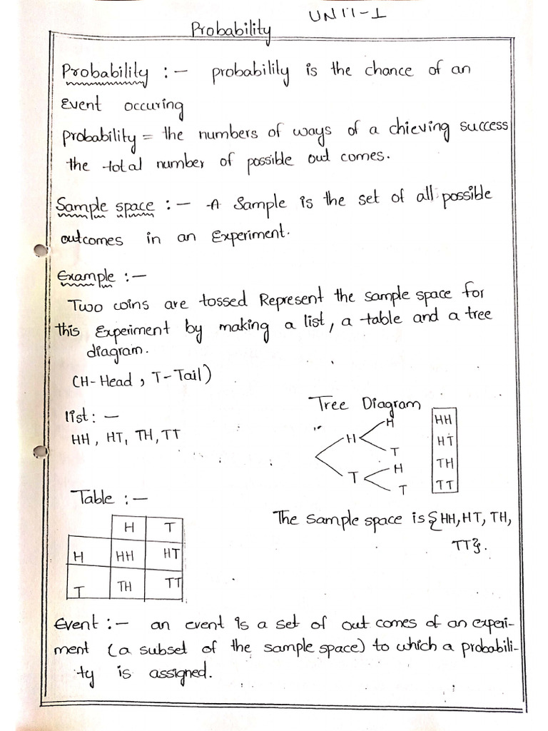 Unit 1 Probability | PDF