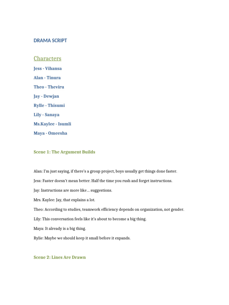 Grade 07 Drama - Script Final | PDF