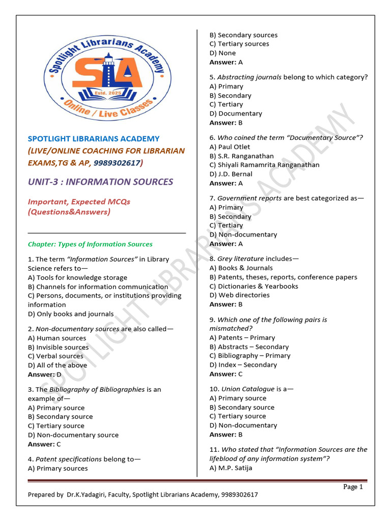 UNIT-3 Important, Expected MCQs (Question&Answers) Nov, 2025 | PDF ...