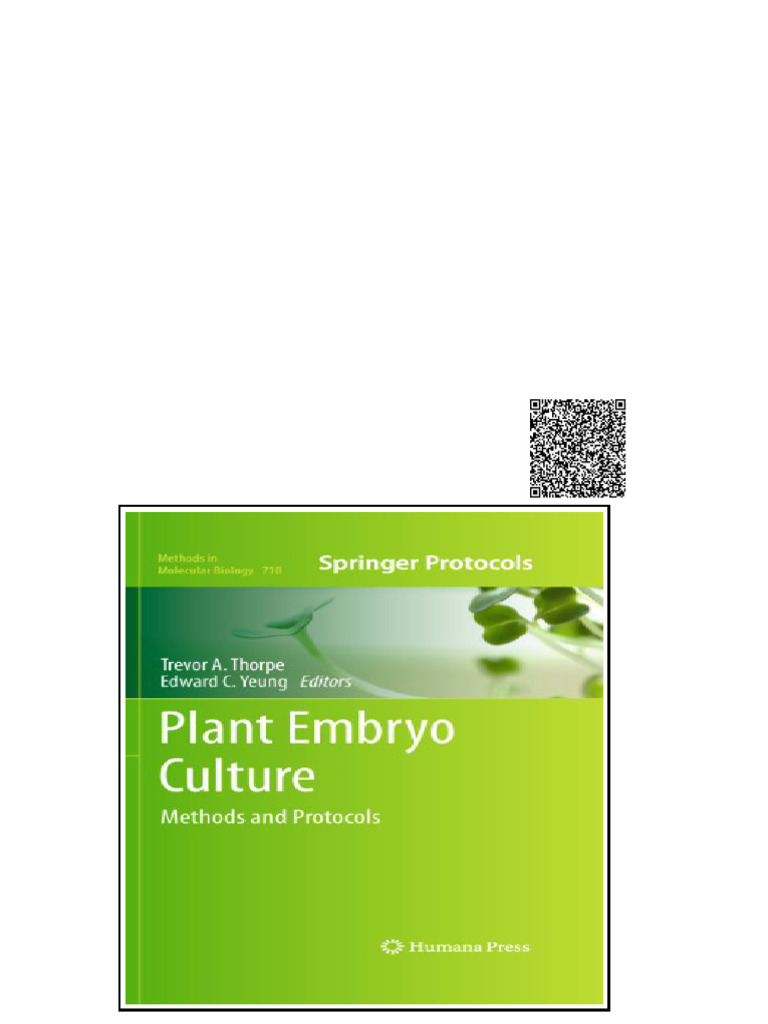 Plant Embryo Culture Methods and Protocols Methods in Molecular Biology ...