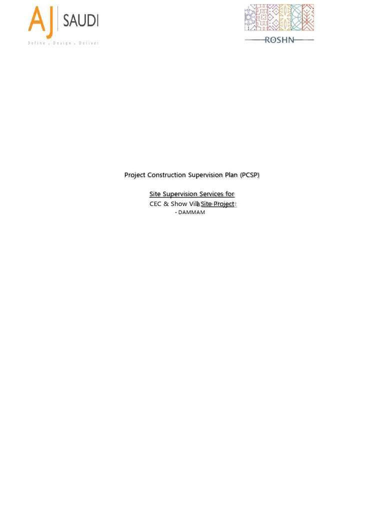 PCSP - Project Construction Supervision Plan | PDF | Building ...