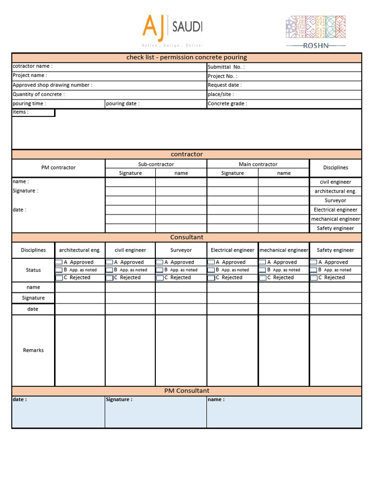 Clearanc Check List (PCP) | PDF | Engineer | Engineering