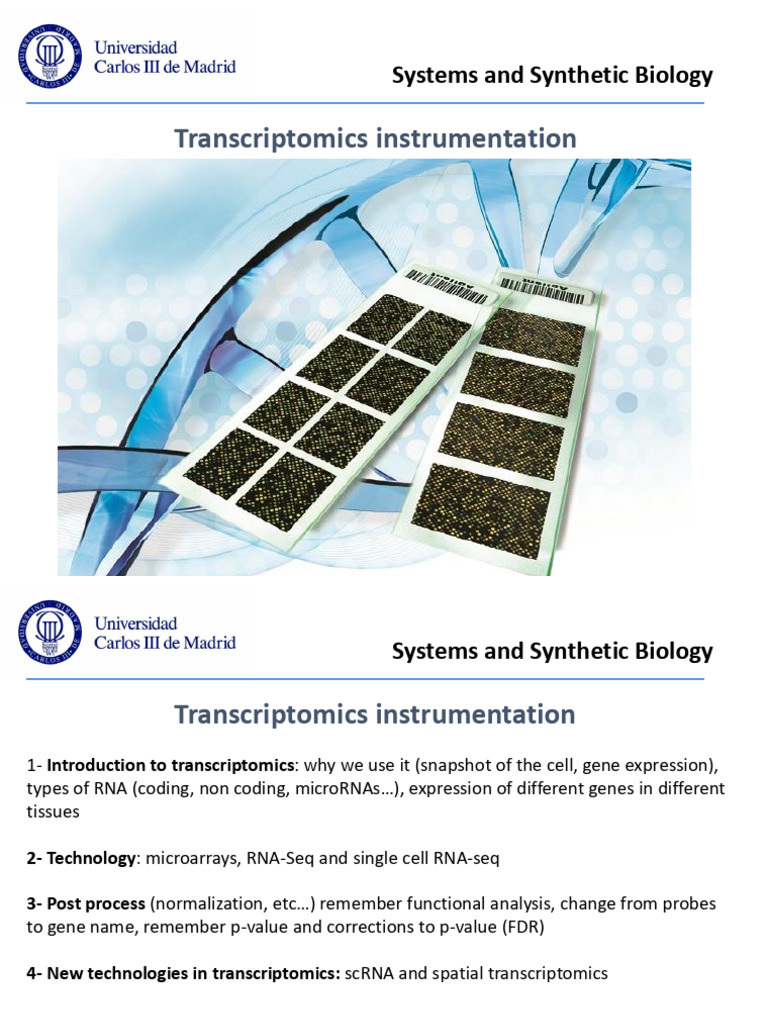 Transcriptomic Analysis and Instrumentation 2025 | PDF | Gene ...