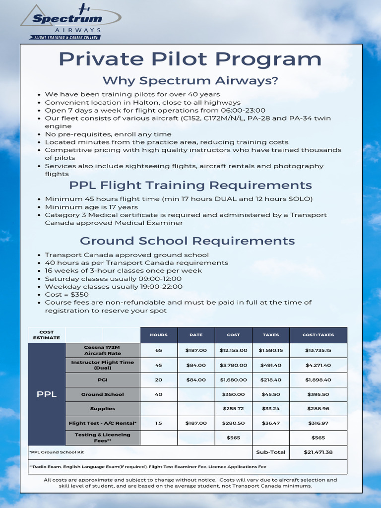 Private Pilot Program: Why Spectrum Airways? | PDF | Flight Instructor ...