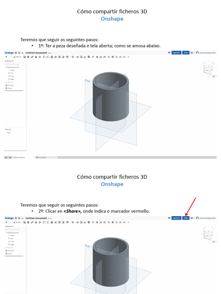 ONSHAPE Cómo Compartir Ficheros 3D | PDF