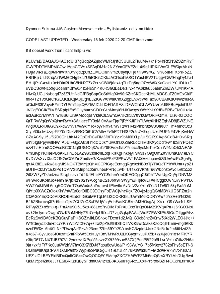 Ryomen Sukuna JJS Custom Moveset Code - by Itskrantz - Editz On Tiktok ...