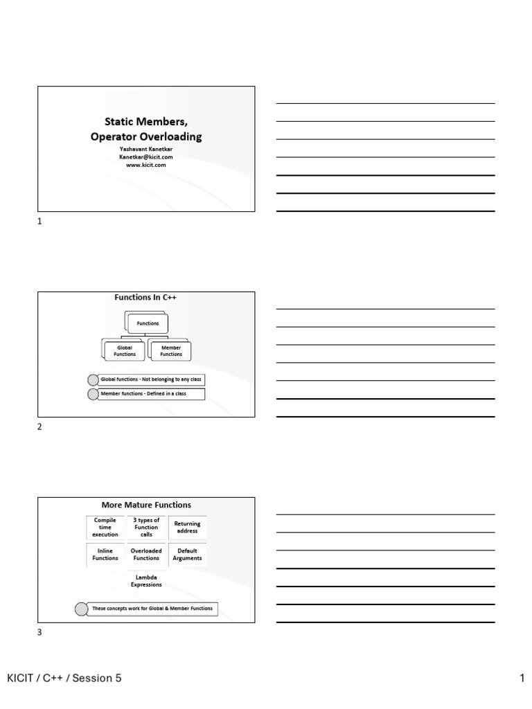 05 CPP staticMembersOperatorOverloading | PDF | Method (Computer ...