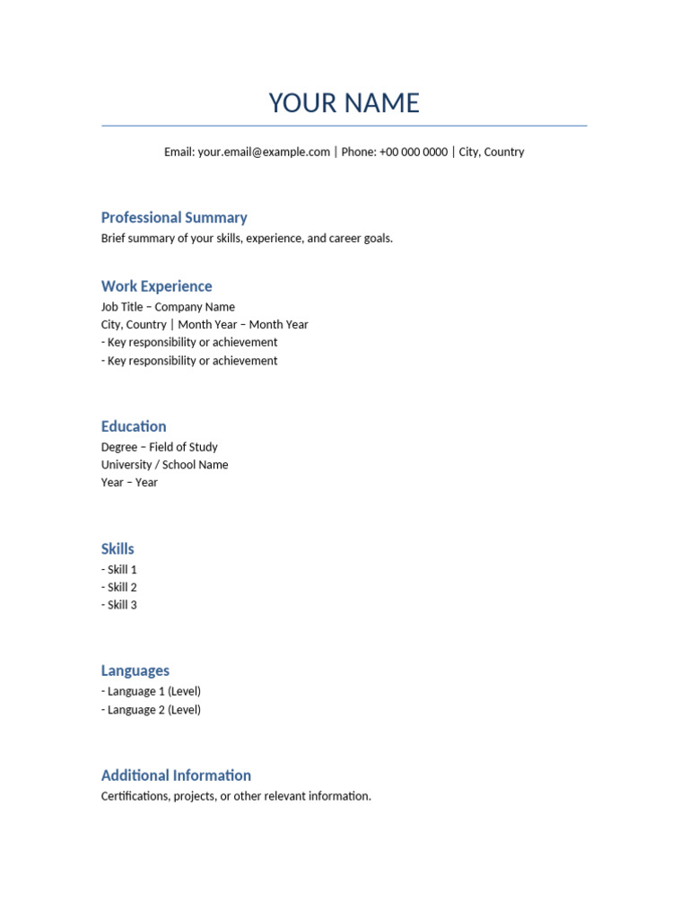 CV Template Professional | PDF