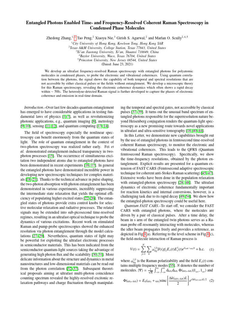 01 Paper | PDF | Raman Spectroscopy | Photon