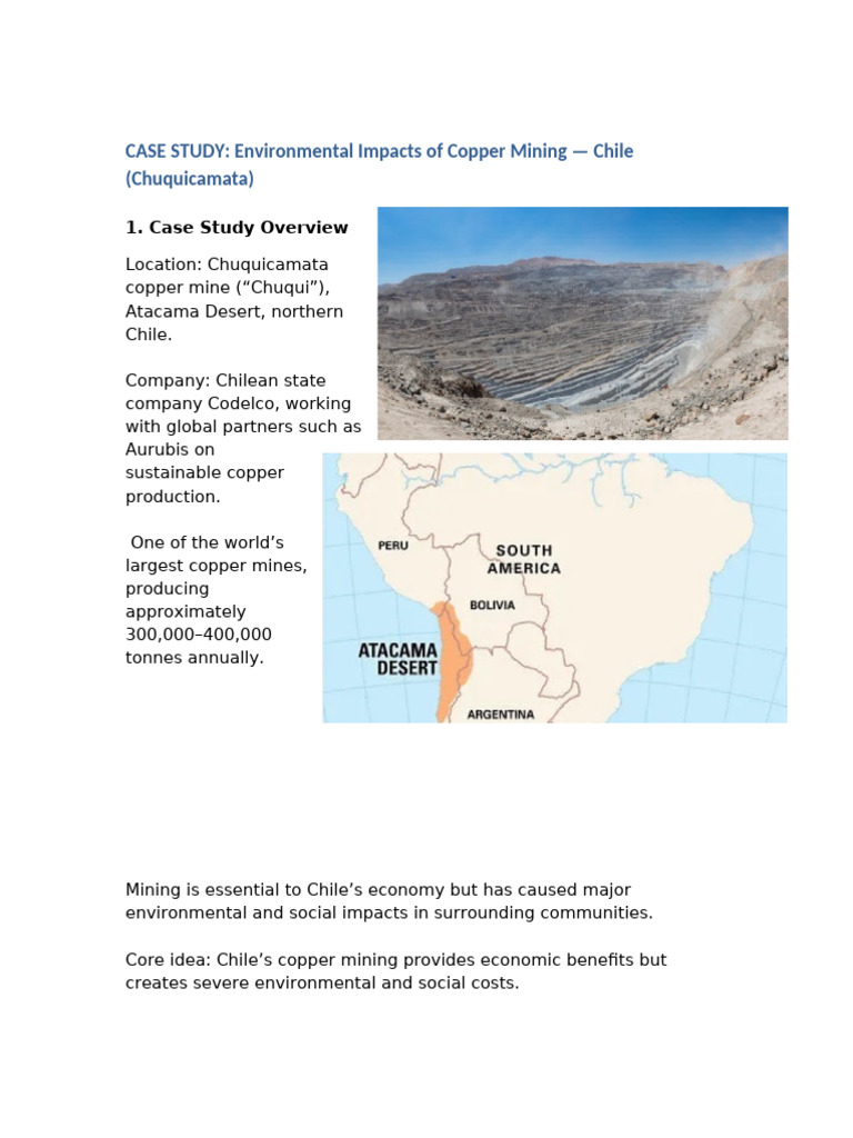 Chile Copper Mining Case Study | PDF | Mining | Sustainability