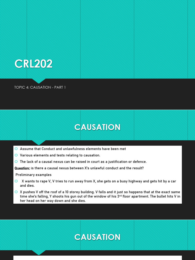 CRL202 Topic 4 Causation Part 1 | PDF | Causation (Law) | Misconduct