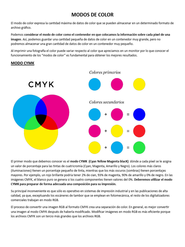 Modos de Color Diseño Digital | PDF | Color | Modelo de color Rgb