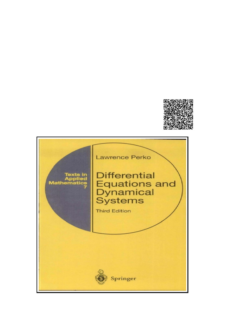 Differential Equations and Dynamical Systems 3ed Edition Lawrence Perko ...