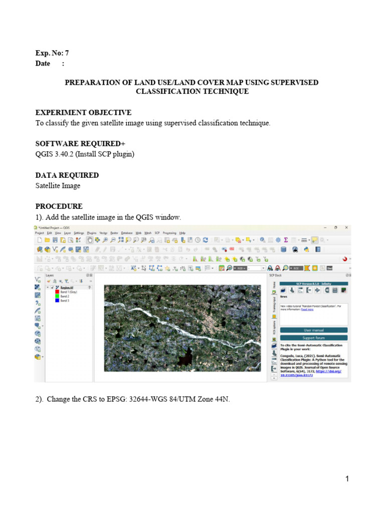 Exp.7 - Preparation of Lulc Using Supervised Classification | PDF ...
