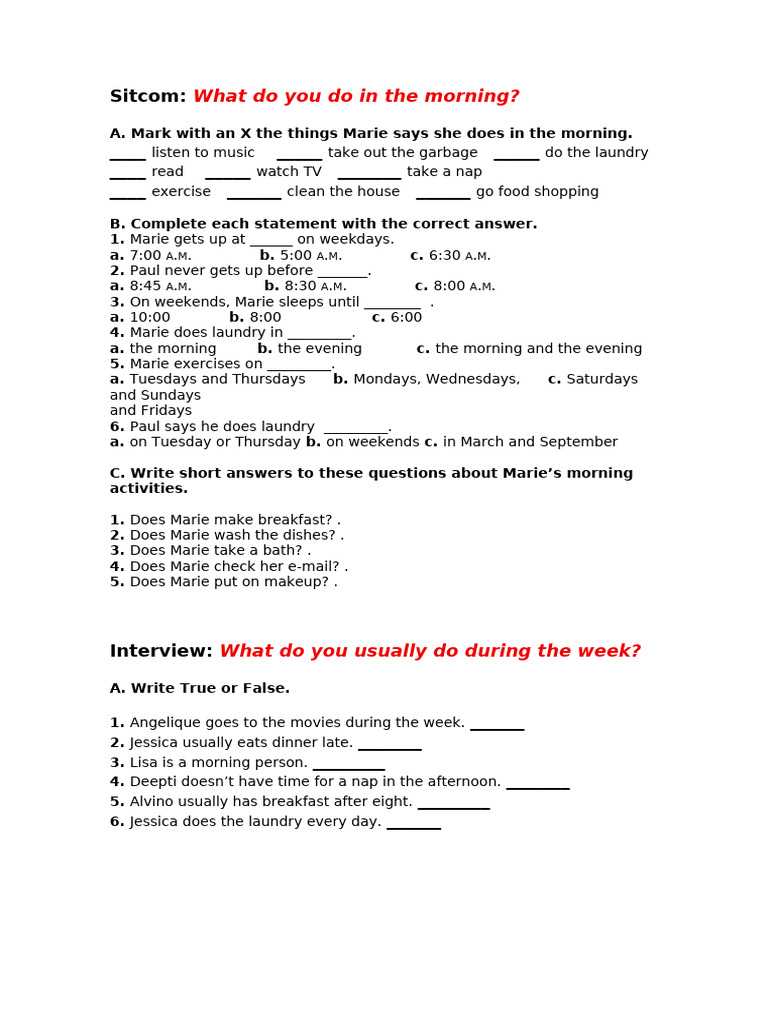 Video Exercises | PDF