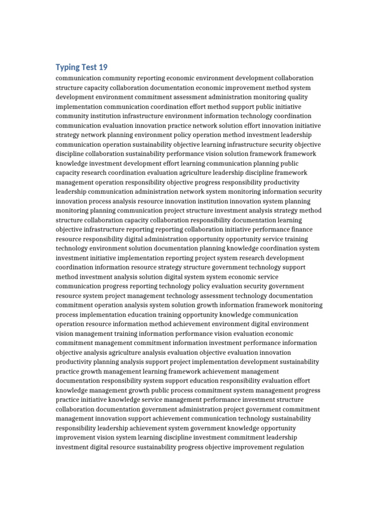 Typing Test 19 | PDF | Strategic Management | Innovation