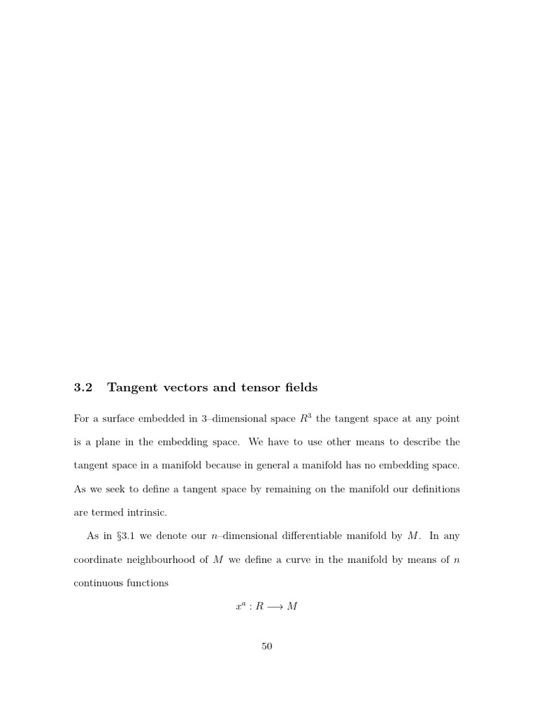 3.2 Tangent Vectors and Tensor Fields | PDF | Tensor | Vector Space
