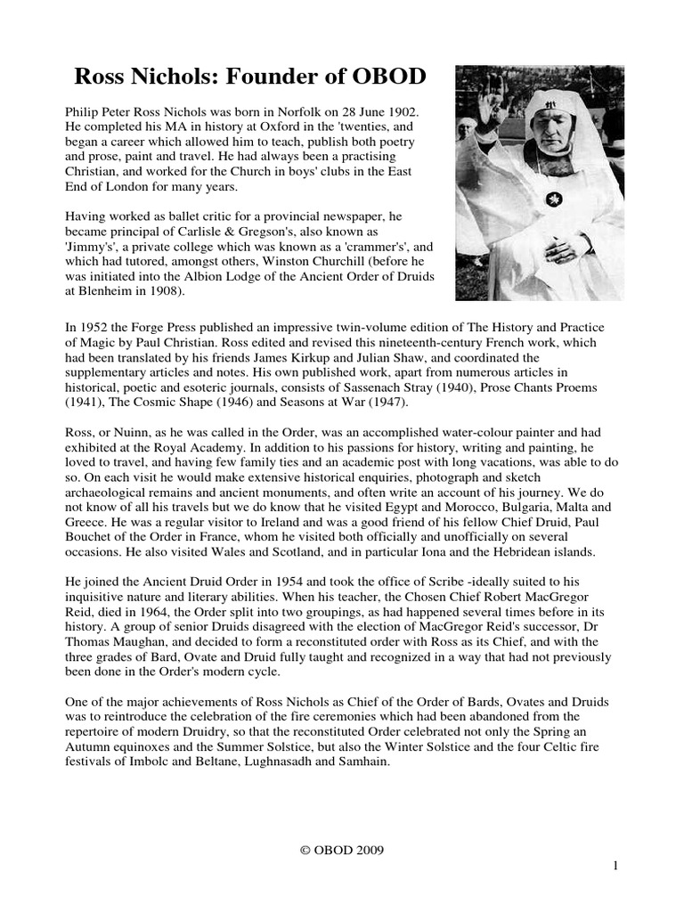 Ross Nichols | PDF | Neo Druidism